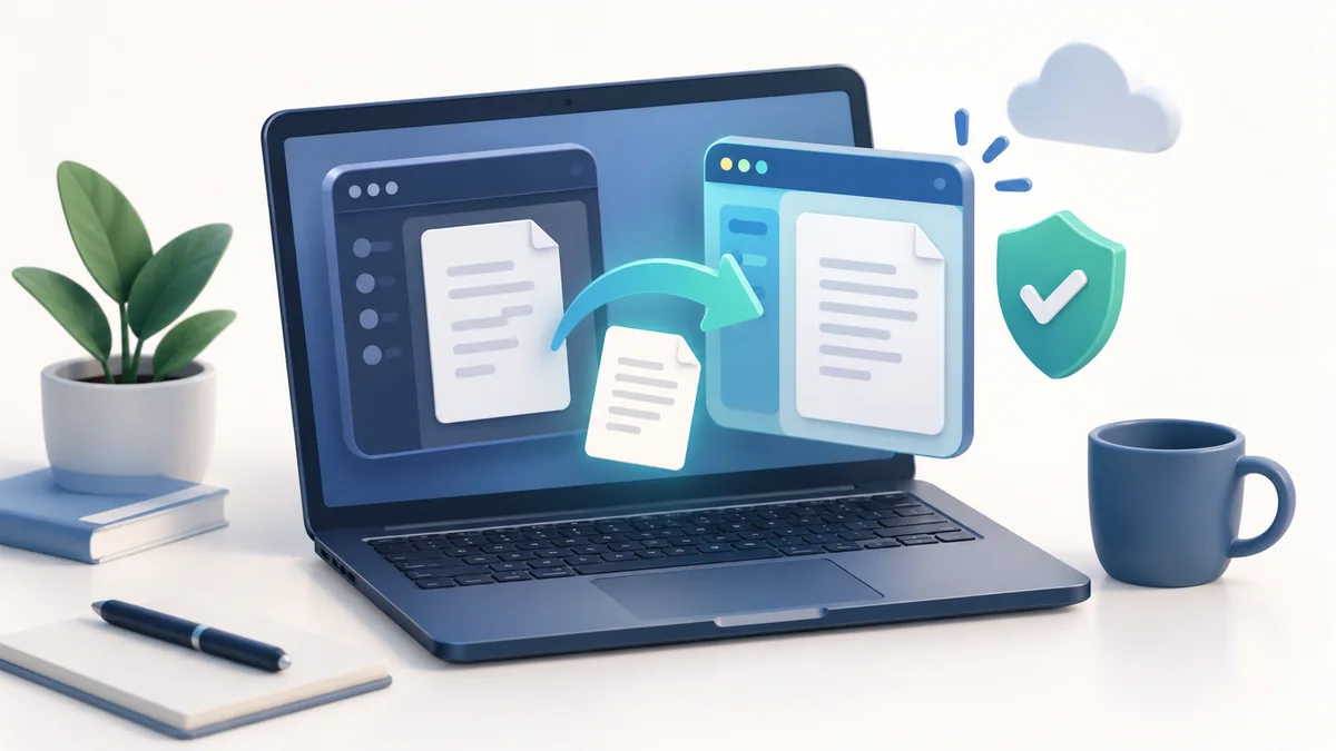 A browser changes application versions while a saved document remains protected